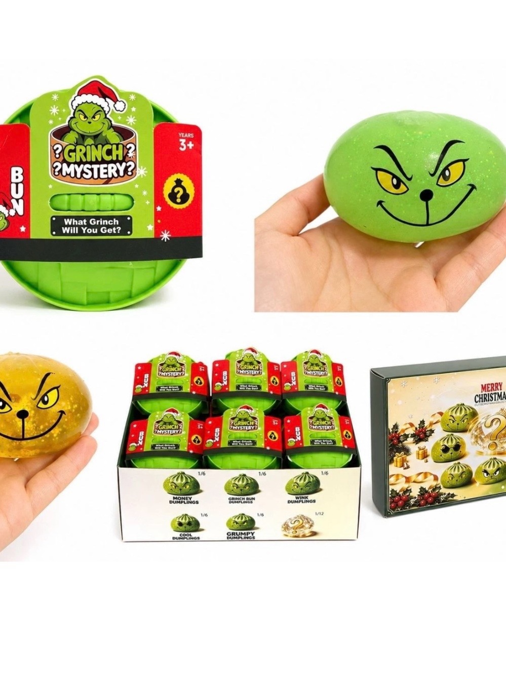 Mystery Squishy Plush Toy - Green I Collectible lot of 12